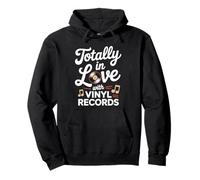 Totally in Love with Vinyl Records donne carine 45 RPM Felpa con Cappuccio