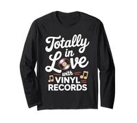 Totally in Love with Vinyl Records donne carine 45 RPM Maglia a Manica