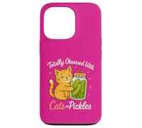 Totally Obsessed with Cats and Pickles - Barattolo per sottaceti a forma di gatto Custodia per iPhone 13 Pro