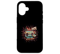 Totally Rad Retro 80s Boombox Joystick Cassette Tape Energy Custodia per iPhone 16