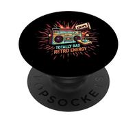 Totally Rad Retro 80s Boombox Joystick Cassette Tape Energy PopSockets PopGrip Adesivo