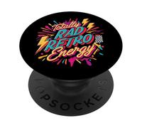 Totally Rad Retro Energy 80s 90s Vibes PopSockets PopGrip Adesivo