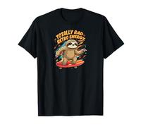 Totally Rad Retro Energy Sloth Skateboard Maglietta