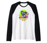 Totally Rad Retro Vintage 80s 90s Miniature Schnauzer Lover Maglia con Maniche Raglan