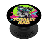 Totally Rad Retro Vintage 80s 90s Miniature Schnauzer Lover PopSockets PopGrip Adesivo
