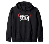 Totally Today Satana Devil Horns Cattivo Divertente Gotico Goth Felpa con Cappuccio