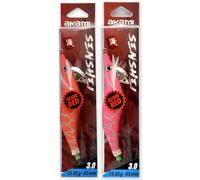 Totanare SENSHEI EGI Set da 2, 3 o 4 Pezzi - Egi Squid per Calamari e Seppie - Stainless Steel Hooks - #3.0-15.85 gr - 120 mm - 4.5 s/m Sinking Speed (RED-PINK)
