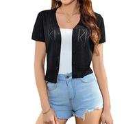 Totatuit Cardigan Donna Maniche Corte Bottoni Bolero Leggera Giacca in Maglia Mezza Manica Elegante Donna Estiva Scollo A V per Abito