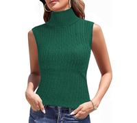 Totatuit Maglietta da Donna Senza Maniche Basic Collo Alto Top Maglia Elegante Canottiera Elasticizzato vestibilità Primavera Lupetto Canotta