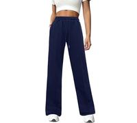 Totatuit Pantaloni Donna Casual Solid Larghi Gamba Dritta Palazzo Pantaloni a Vita Alta Elasticizzati