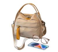 Tote Bag - 25x20x12cm Nylon Crossboďy Shoulder Bag | Elegant Solid Color Zipper Handbag Soft Top Handle Wallet Style Versatile Women Fashion Shoulder CrossbodyBag