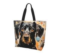 Tote Bag Colorful Polka Dots And Dog Donna Borsa Tote Moda Borsetta Elegante Borsa A Tracolla Per Uso Quotidiano Ufficio Università