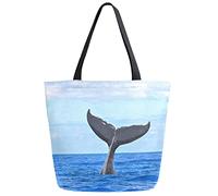 Tote Bag Diving Humpback Whale Tail Borse A Tracolla Alta Qualità Borsa Di Tela Perfetto Borsa Shopper Per Lavoro Donna Scuola 40X50CM