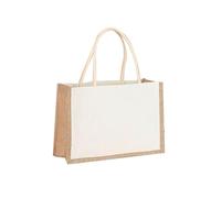 Tote Bag Donna Borsa for la spesa in tela di iuta Borsa for la spesa riutilizzabile vintage for regali di compleanno for matrimoni Borse di lino fatte a mano Borse da donna portatili(26x27cm)