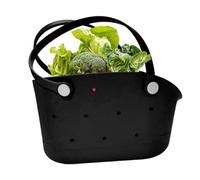 Tote Bag In Gomma - Tote Aperta Durevole Lavabile Impermeabile | Grande Borsa Da Spiaggia In Gomma Eva Con Fori | Indossare Con Maniglia | A Mano Aperto Durevole Per La Spiaggia, Nero , Se référer au