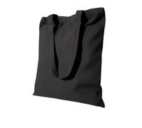 Tote Bag in tessuto nero con cerniera e tasca. Borsa in tessuto grande e resistente per la spesa, università donna, borse nere con cerniera, regalo per le amiche, Nero , Talla única