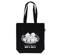 Tote Bag Personaggi BT21 | Borsa Shopper Donna, 37x39 cm, borsa riutilizzabile per la spesa, BTS | Borsa di stoffa | Borsa Tela riutilizzabile | Shopper Bag Eco Friendly, 100% cotone reciclato, BTS