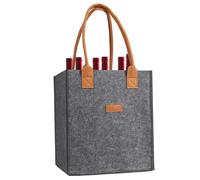 Tote Bag - Vettore Di Bottiglie Di Vino In Feltro Da 26 Cm, 6 Scomparti | Porta Di Deposito Riutilizzabile Con Manici, Organizzatore Portatile Wíne Per Bottiglie D'acqua Di Birra Champagne Viaggio Da