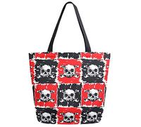 Tote Bag Vintage Skulls And Bones Pattern Borse A Tracolla Alta Qualità Borsa Shopper Perfetto Borsa Di Tela Per Shopping Scuola Donna 40X50CM