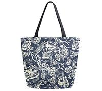Tote Bag Vintage Tattoos Skulls Snake Borsa Di Tela Perfetto Borsa Shopper Riutilizzabile Borse A Tracolla Per Shopping Scuola Lavoro 40X50CM