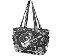 Tote Bags per le donne 15.6 "Borsa per computer portatile da palestra borsa da lavoro da viaggio gonfia leggera borsa da donna suonare chitarra rock music band sasquatch