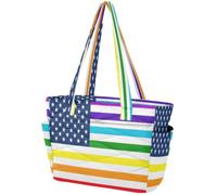 Tote Bags per le Donne 15.6 pollice Borsa Del Computer Portatile Palestra Viaggio Borsa Da Lavoro Puffy Leggero Delle Donne Bandiera Degli Stati Uniti Greco Arcobaleno Pace