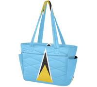 Tote Bags per le Donne 15.6 pollice Borsa Del Computer Portatile Palestra Viaggio Borsa Da Lavoro Puffy Leggero Delle Donne Bandiera Di Santa Lucia