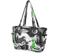 Tote Bags per le donne 15.6 pollici borsa per computer portatile palestra viaggio borsa da lavoro gonfia leggera borsa da donna suona chitarra sasquatch campeggio Ufo Alien2