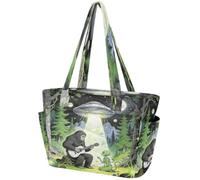 Tote Bags per le donne 15.6 pollici borsa per computer portatile palestra viaggio borsa da lavoro gonfia leggera borsa da donna suona chitarra sasquatch campeggio Ufo Alien
