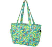 Tote Bags per le donne 15,6 pollici borsa per computer portatile palestra viaggio borsa da lavoro gonfia leggera borsa da donna carino scimmia banana giungla verde acqua modello