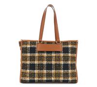 TOTE IN TESSUTO TARTAN CON TAG CON LOGOA RILIEVO