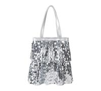 Toted Bag Borsa a tracolla alla moda Paillettes Hoboes Borse semplici Borsa a tracolla Borsa casual da donna per lavoro Incontri College Borse Hoboes di grande capacità, Argento, One Size