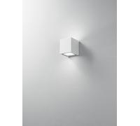 Totem applique alluminio cubica bianca Perenz esterno biemissione Gx53