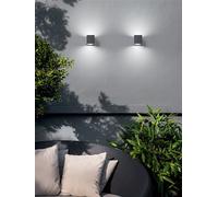 Totem applique alluminio cubica grafite Perenz esterno biemissione Gx53