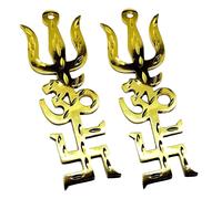 Totem da appendere porta a parete Tri Shakti Trishul Om Hindu Yantra ottone...