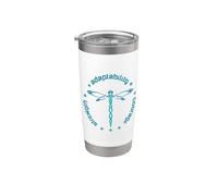 Totem degli attributi tribali della libellula Dashert blu Bicchiere termico in acciaio inox doppia parete