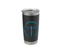 Totem degli attributi tribali della libellula Dashert blu Bicchiere termico in acciaio inox doppia parete