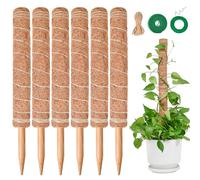 Totem di Cocco, SproutMaven Bastone per Piante da 6 x 40cm Allungabili, Bastoncino di Totem Palo Supporto Piante Rampicanti da Interni ed Esterni, Liane per Crescere Verso L'alto