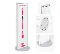 TOTEM ESPOSITORE 30X100 CM MONOFACCIALE O BIFACCIALE IN ALLUMINIO E PANNELLO FOR