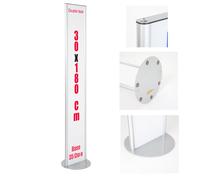 TOTEM ESPOSITORE 30X180 CM MONOFACCIALE O BIFACCIALE IN ALLUMINIO E PANNELLO FOR