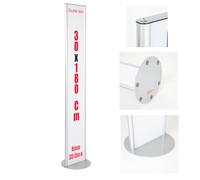 TOTEM ESPOSITORE 30X180 CM MONOFACCIALE O BIFACCIALE IN ALLUMINIO E PANNELLO FOREX INTERCAMBIABILE