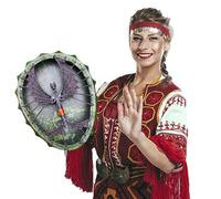 Totem Frame - sciamano unico con, strumento a percussione tribale | Dragon Spirit per rituale, cerimonia, guarigione del suono, meditazione, arte della parete domestica, strumento d