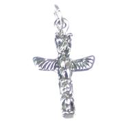 Totem Pole charm in argento sterling .925 x 1 nativi americani indiani rossi