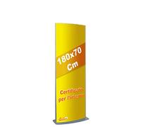 TOTEM PUBBLICITARIO BIFACCIALE DA TERRA DA INTERNO CERTIFICATO H 180 L 70 CM