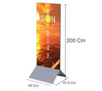 TOTEM PUBBLICITARIO BIFACCIALE ESPOSITORE DA PAVIMENTO BASE DA TERRA TIV002