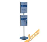 TOTEM PUBBLICITARIO ESPOSITORE DA TERRA BIFACCIALE 2 PORTA COMUNICAZIONI AVVISI