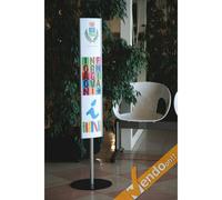 TOTEM PUBBLICITARIO ESPOSITORE DA TERRA BIFACCIALE PORTA COMUNICAZIONI AVVISI