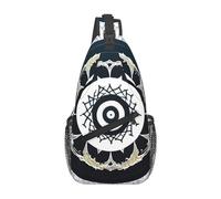 Totem rotondo bianco e nero adatto per sport, corsa, viaggi, attività all'aperto borse a tracolla uomo e donna, Totem Rotondo Bianco e Nero, Taglia unica, Retro