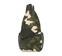 Totem rotondo bianco e nero adatto per sport, corsa, viaggi, attività all'aperto borse a tracolla uomo e donna, Army mimetico, Taglia unica, Retro