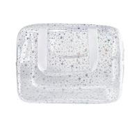 TotePrint Borsa per il trucco impermeabile in PVC con motivo a stelle per prodotti per il trucco e la cura inclusi 11,8" x 5,12" x 8,26", trasparente, 11.81x5.12x8.27inch, Fashion